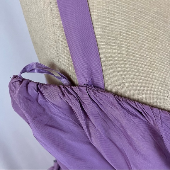 Vintage 70s 80s Victor Costa Dress Asymmetrical 2 4 Lavender - Picture 11 of 14